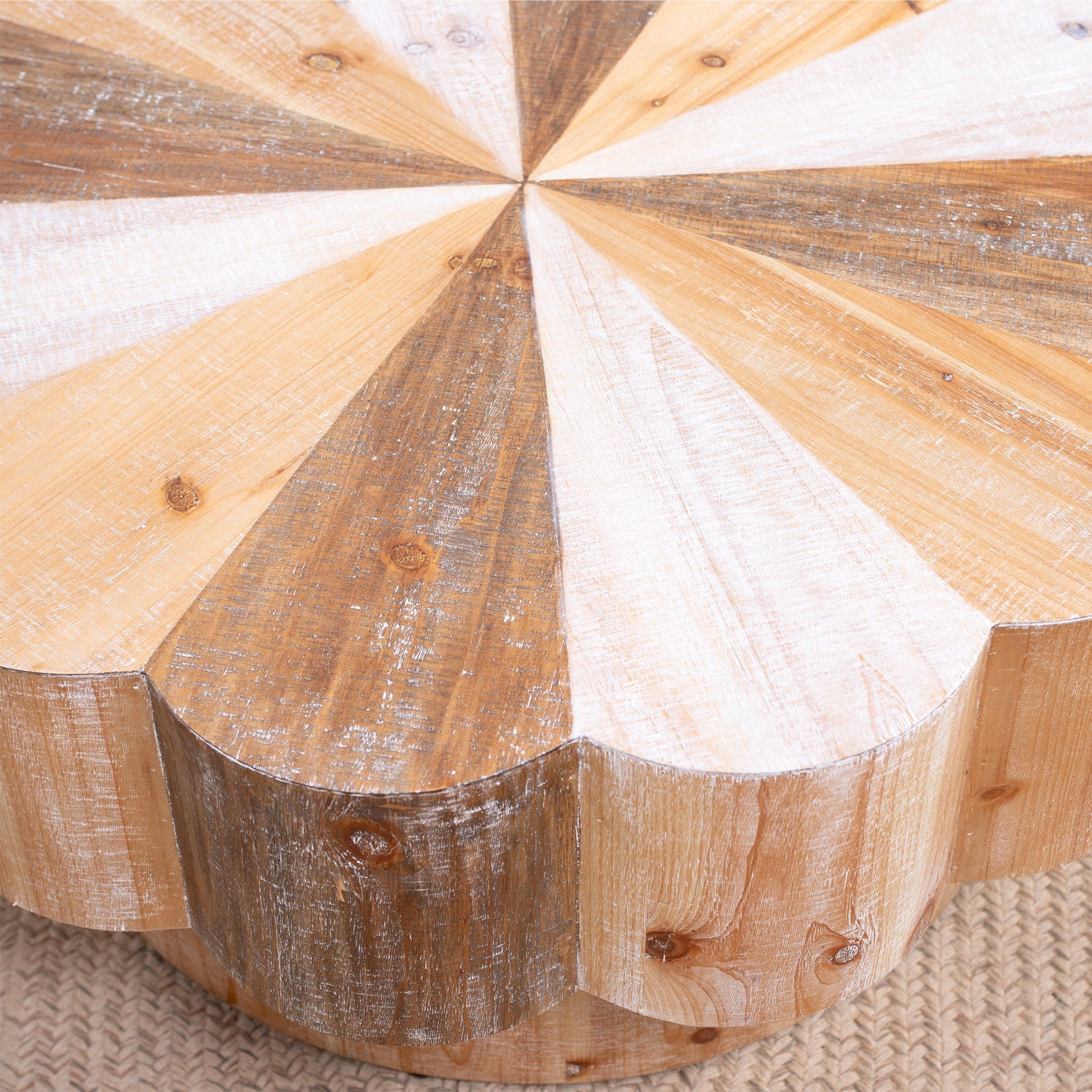 Flower Shaped Coffee Center Table For Living Room - Multicolor