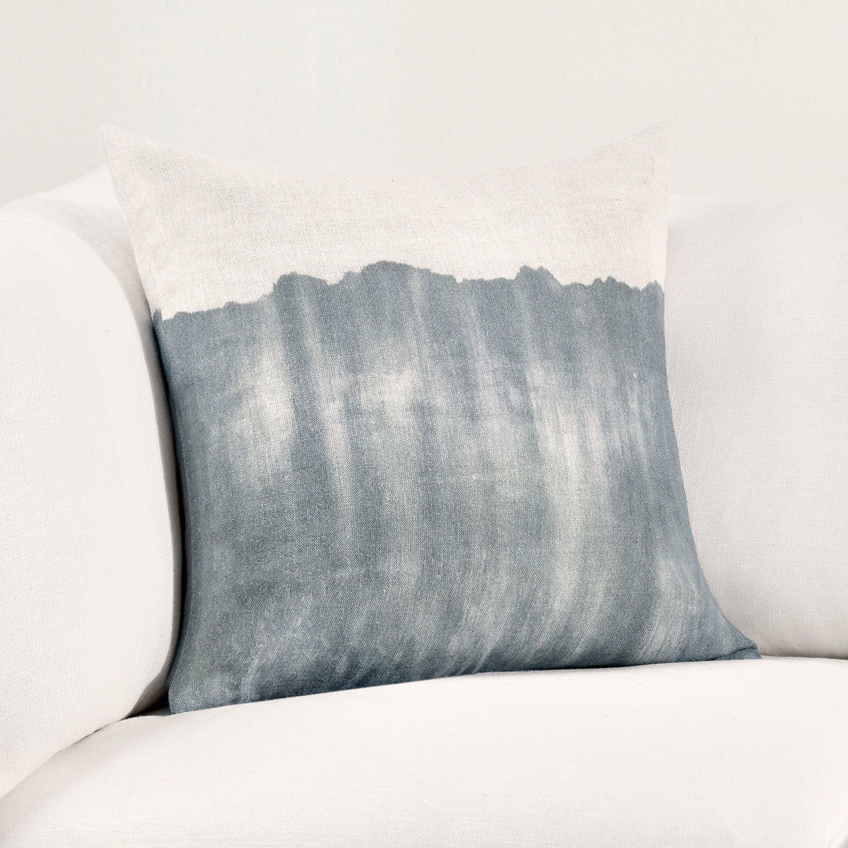 Cora - TL Pillow - Natural / Denim Blue