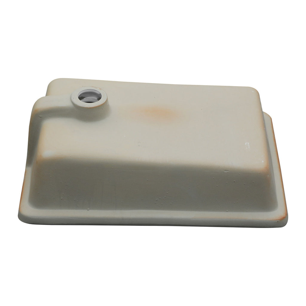 Vertical Undermount Bathroom Sink With Overflow - White