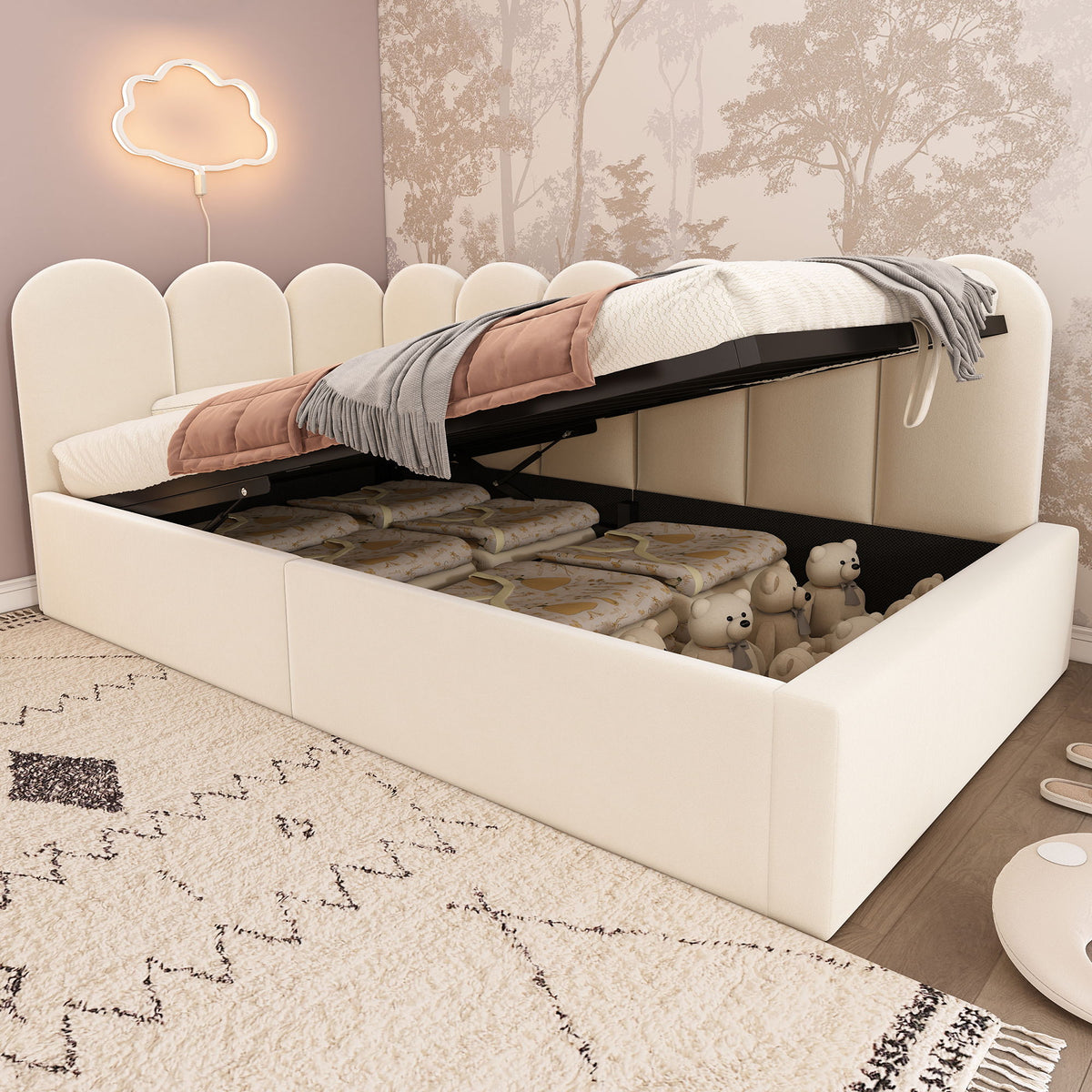 Upholstered Daybed With Hydraulic Storage