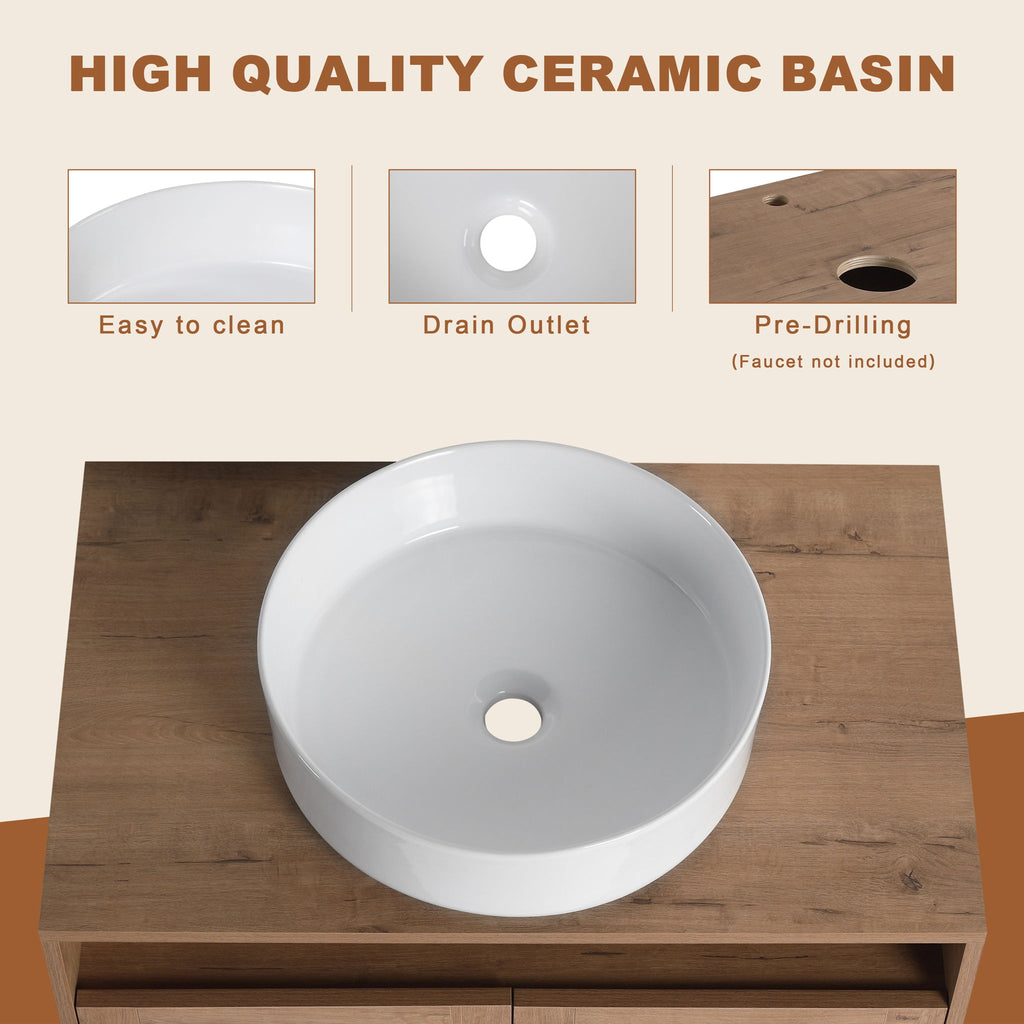 Bathroom Vanity & Art Sink, 2 Soft Close Doors, Float Mounting Design