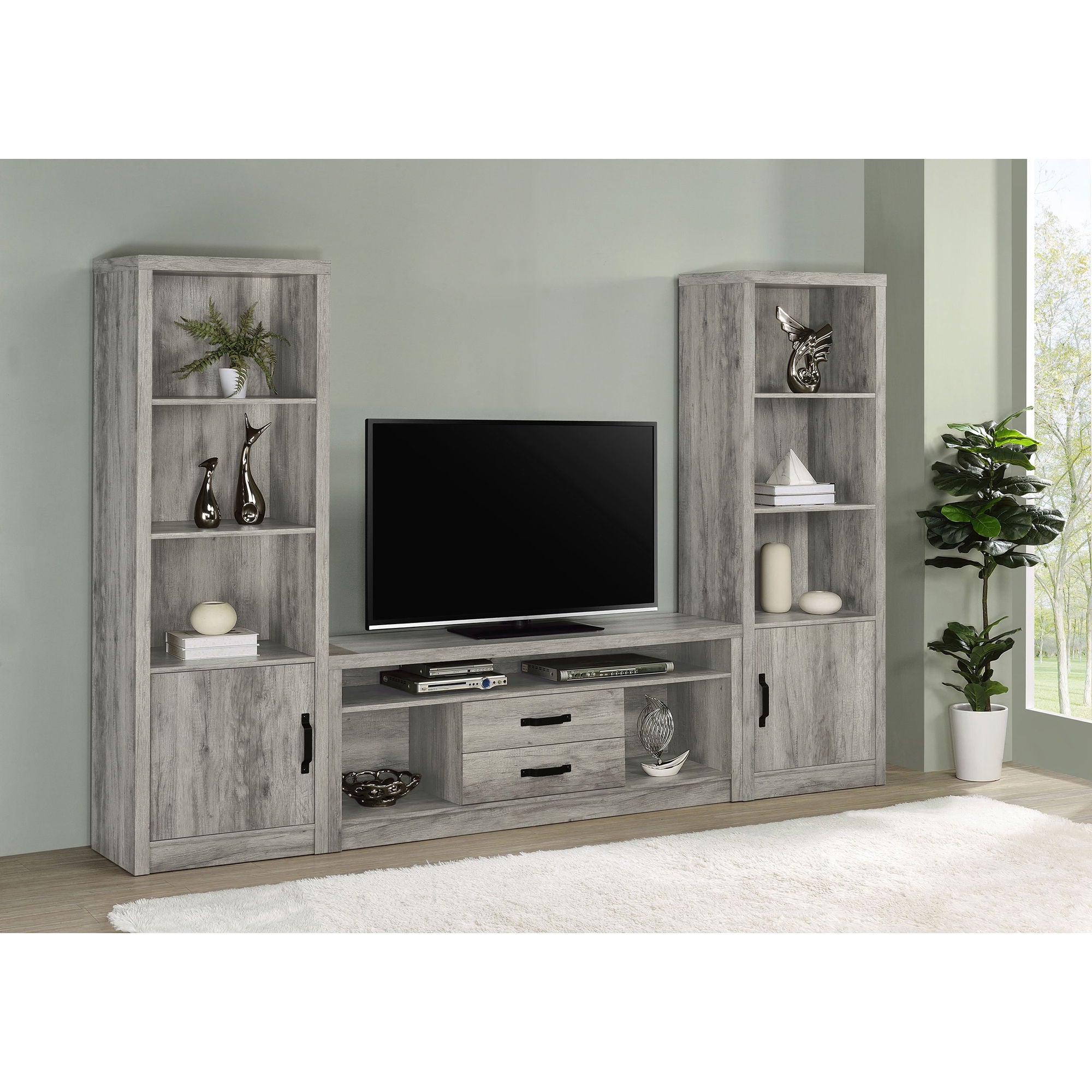 Bergeron - 2 Drawer TV Stand - Driftwood