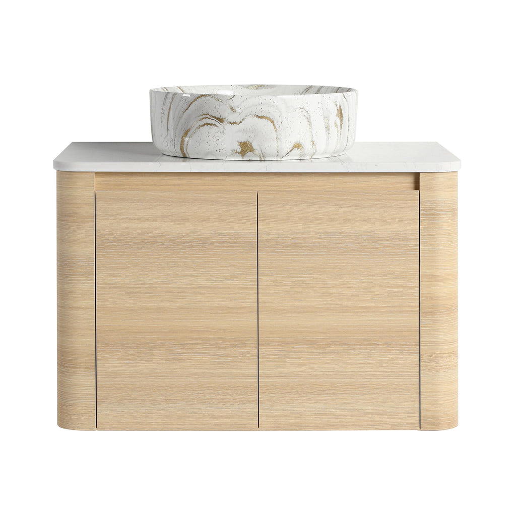 Mounted Bathroom Vanity & Art Sink, Soft Close Door
