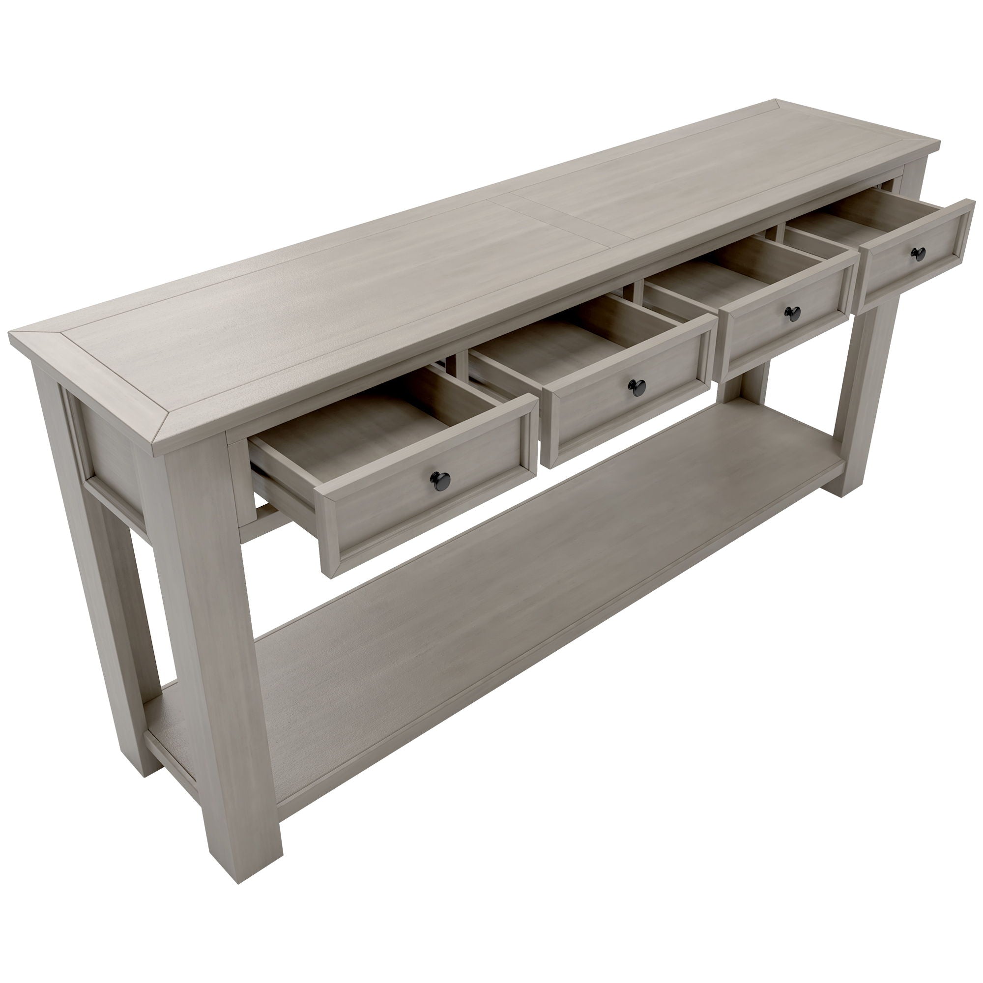 Hearth & Haven Clara - Console Table With Storage Drawers And Bottom Shelf