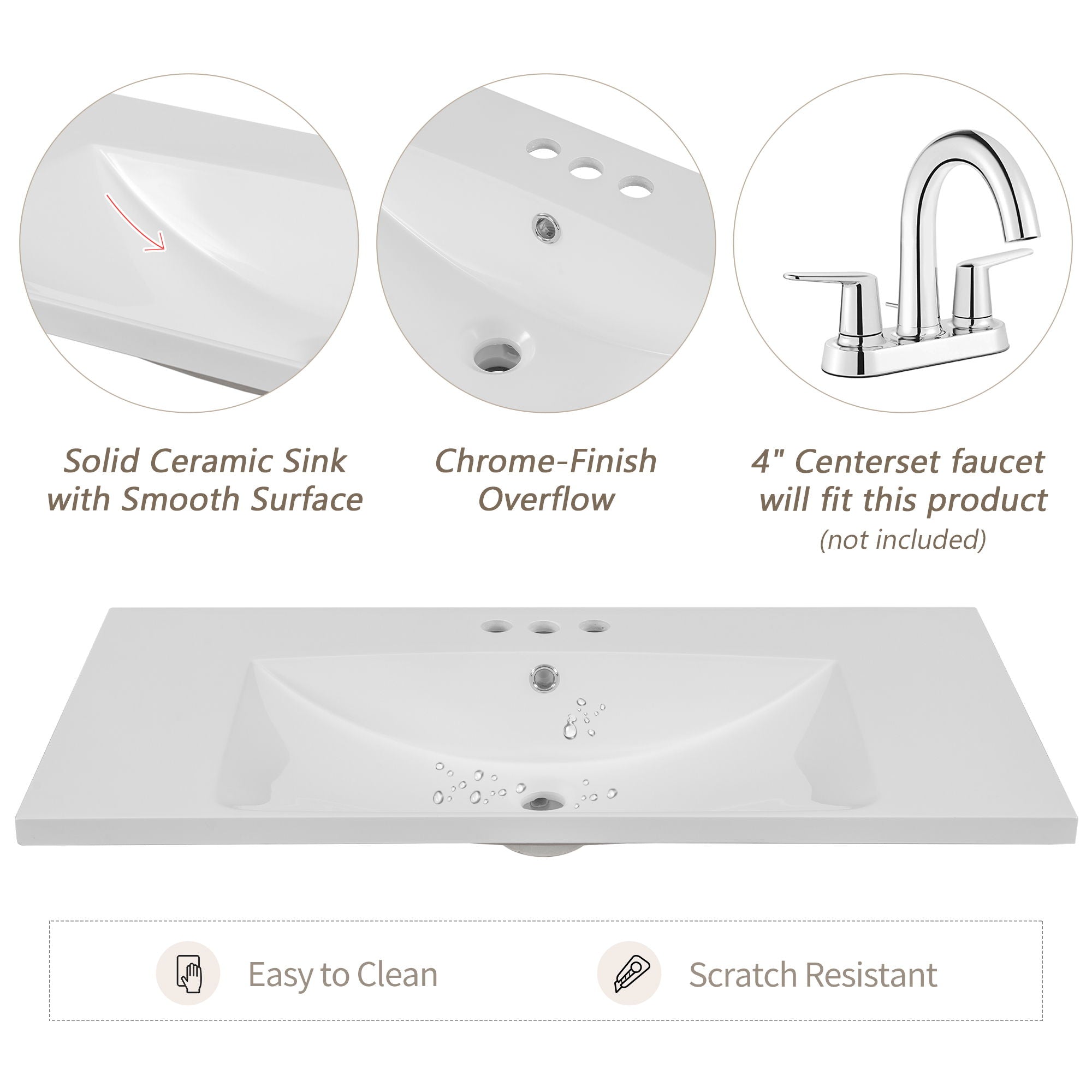 Modern Bathroom Vanity With Sink, Freestanding With Drawers And Doors