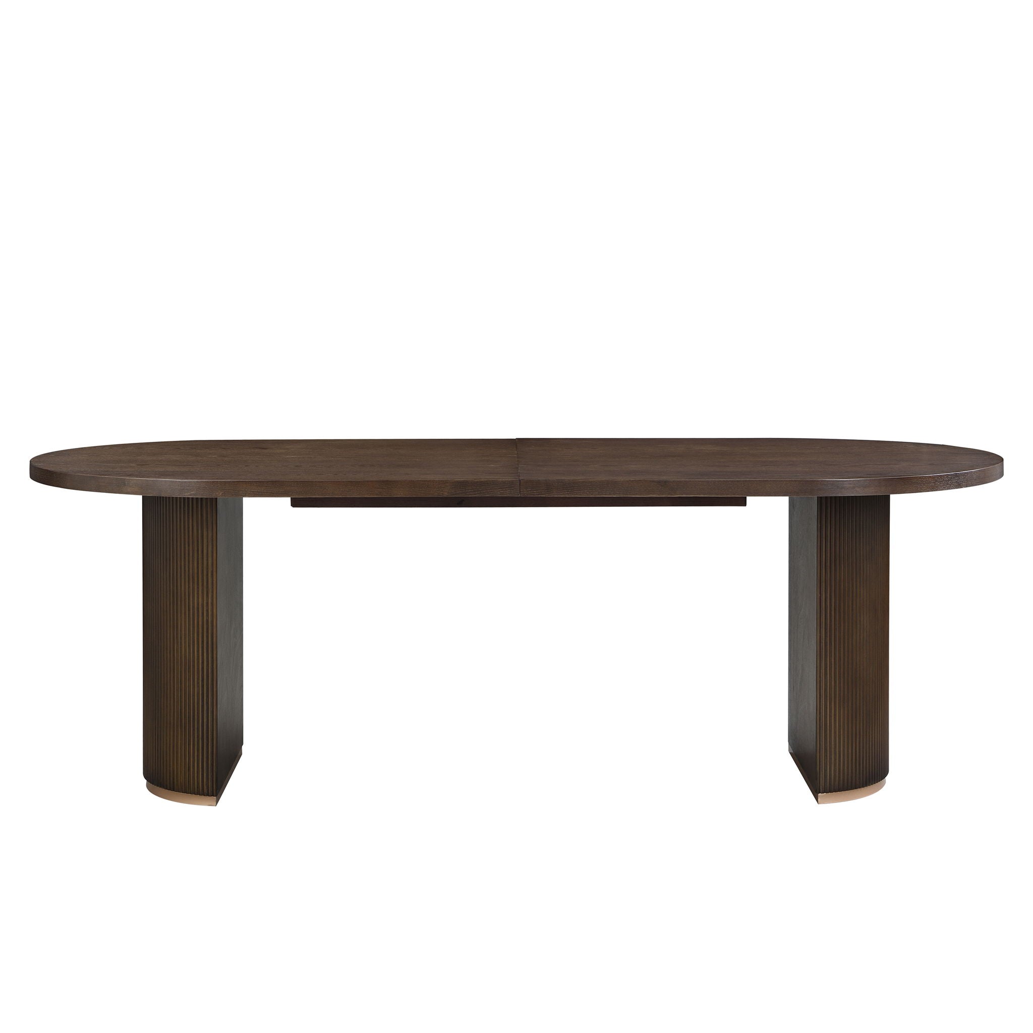 Modern Rustic Oval Dining Table With Double Pedestal Base