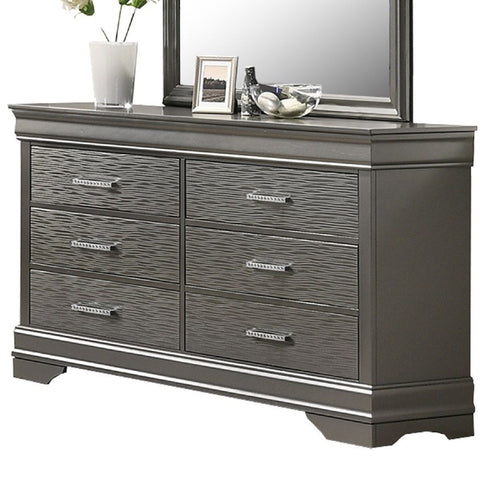 1 Piece Dresser 6 Drawers Bedroom Furniture - Gray