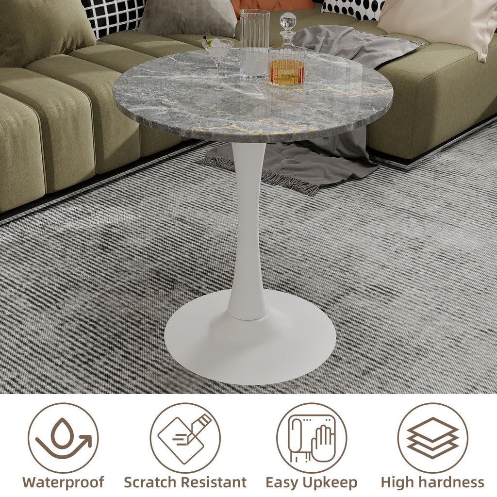 Coffee Table With Round Top For Living Rooms - Gray / White
