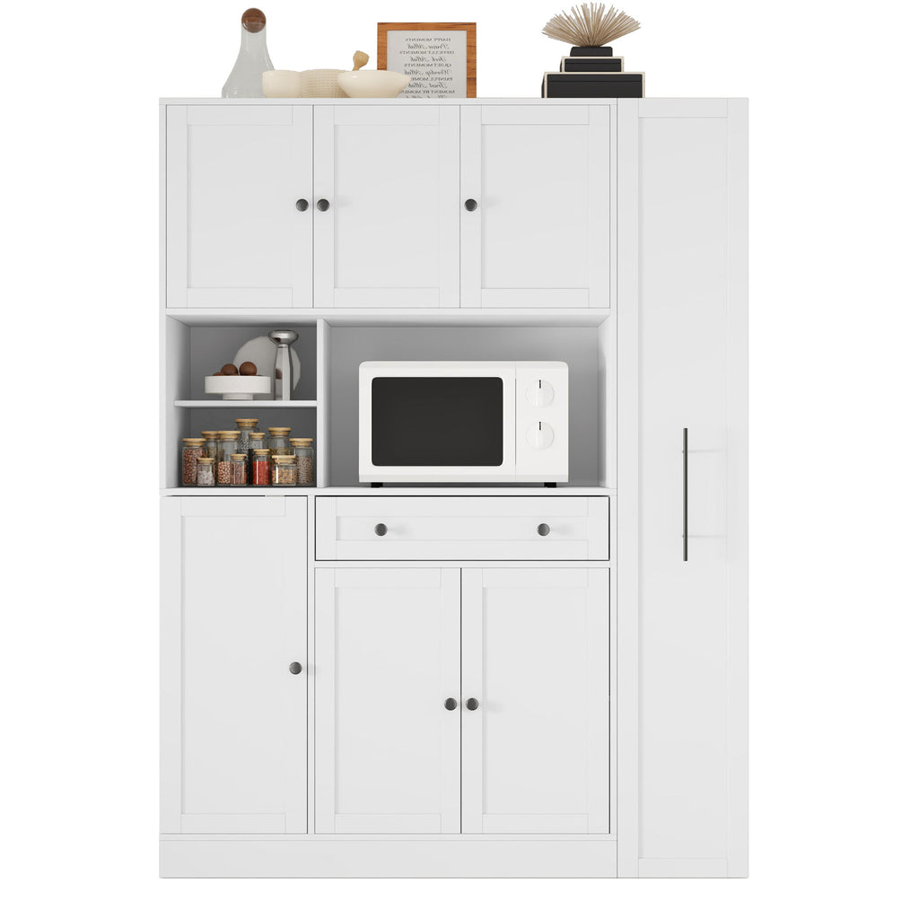 Large Kitchen Pantry Storage Cabinet Cupboard With Pull Out Side Cabinet