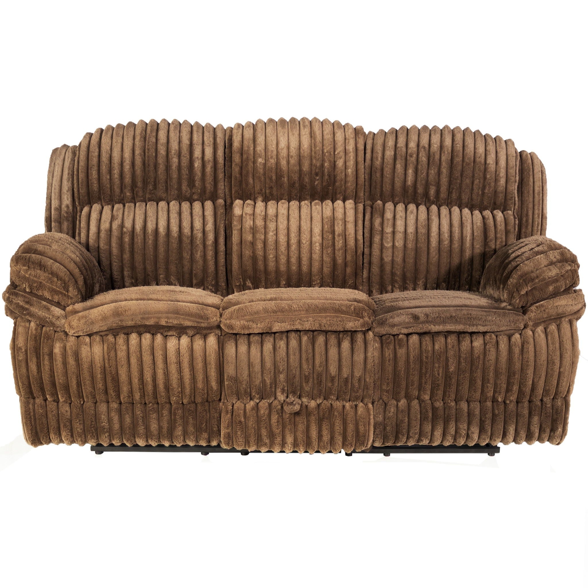 Motion Recliner Sofa With Fold-Down Table, Manual Recline, Charging Station & Cup Holders