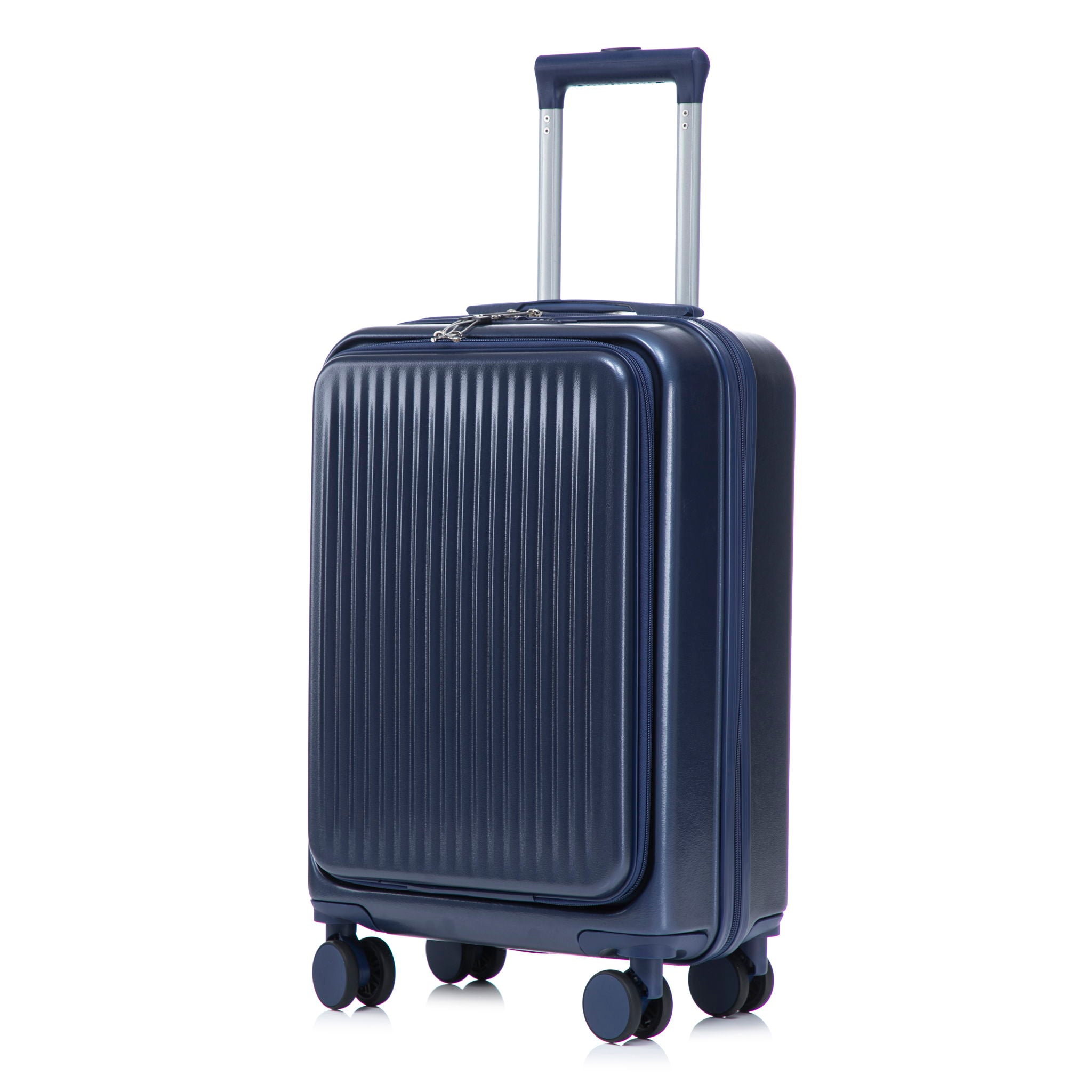 Luggage Set With Cosmetic Case, Combination Lock, Front Opening Design