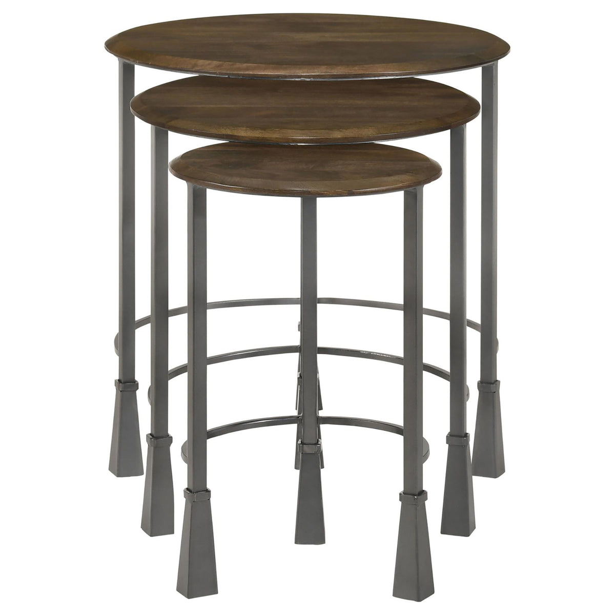 3 Piece Nesting Table Set - Brown