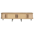 70" TV Stand With Doors, Construction For TVs Up To 80" - Natural Wood