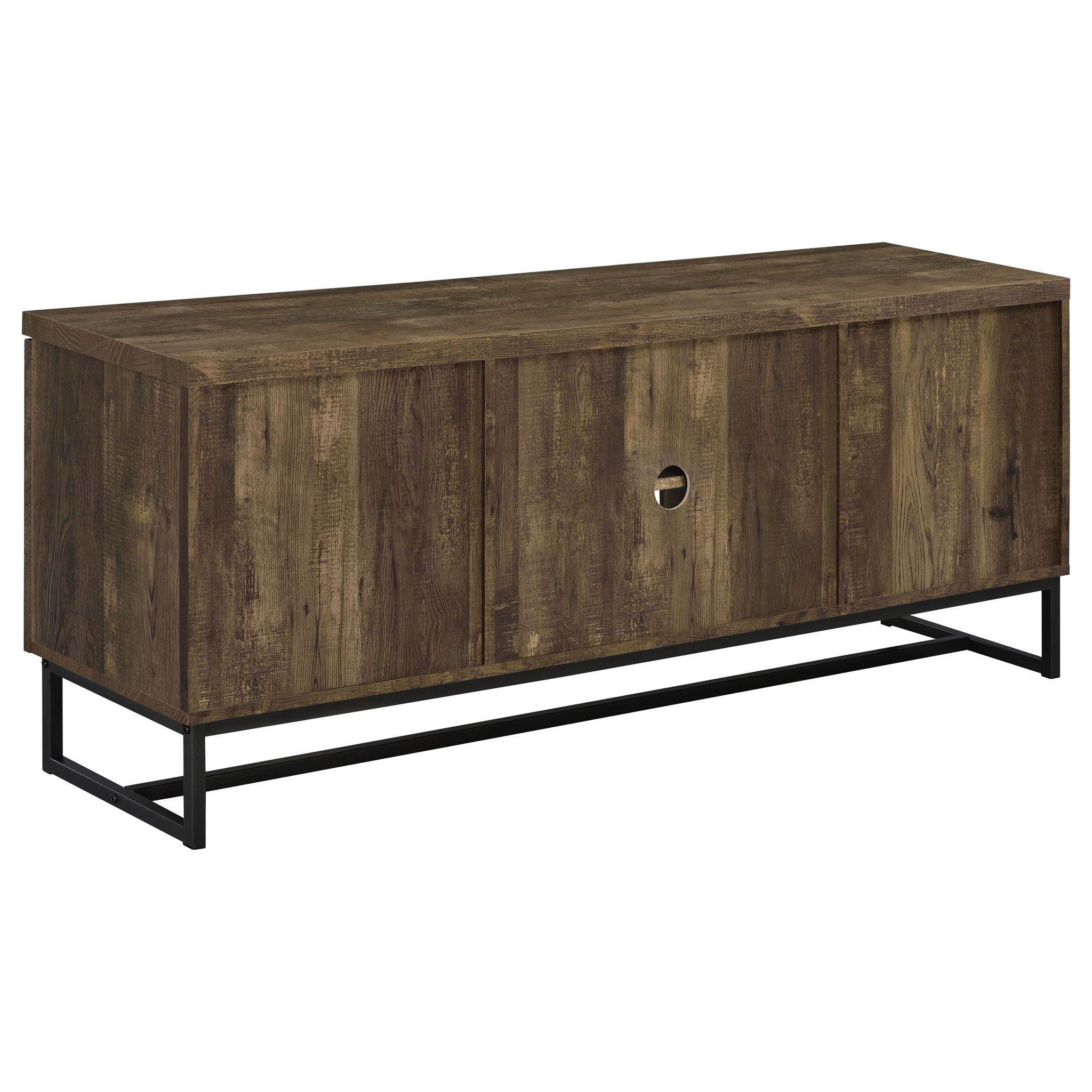Chase - 2 Door Console With Herringbone Design - Oak