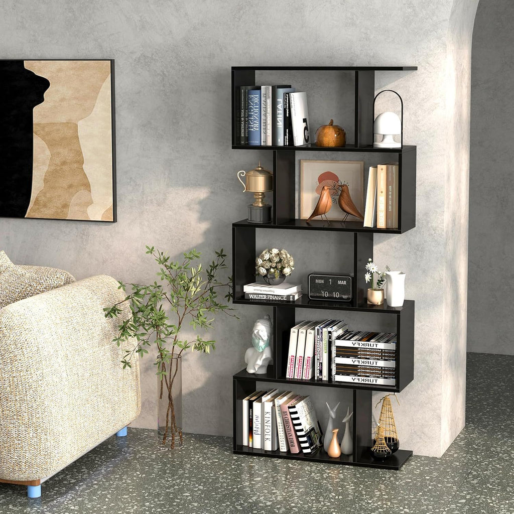 5 Layer Simple Household Black Bookshelf - Black