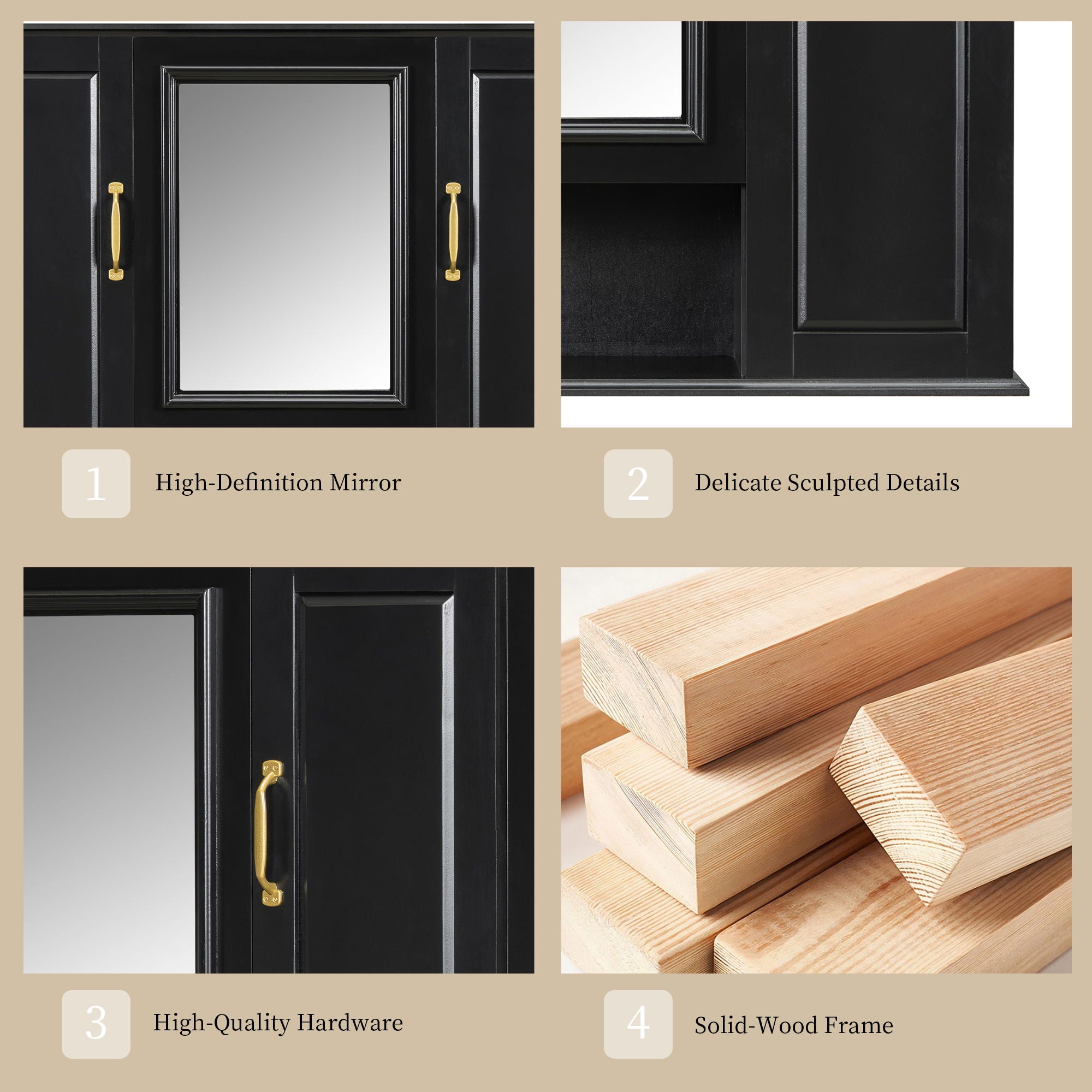 Modern Wall Mounted Medicine Cabinet With Mirror