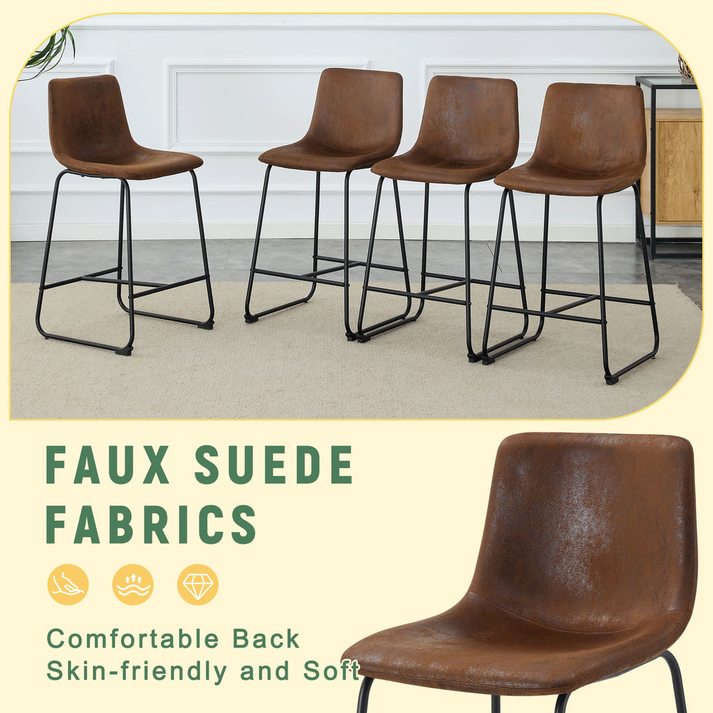 Retro Bar Chairs, Comfortable Stools (Set of 2)