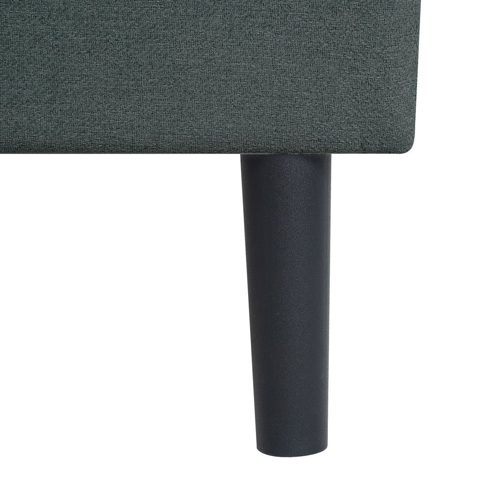 Modern Upholstered Platform Bed Frame With Button Tufted Fabric Headboard