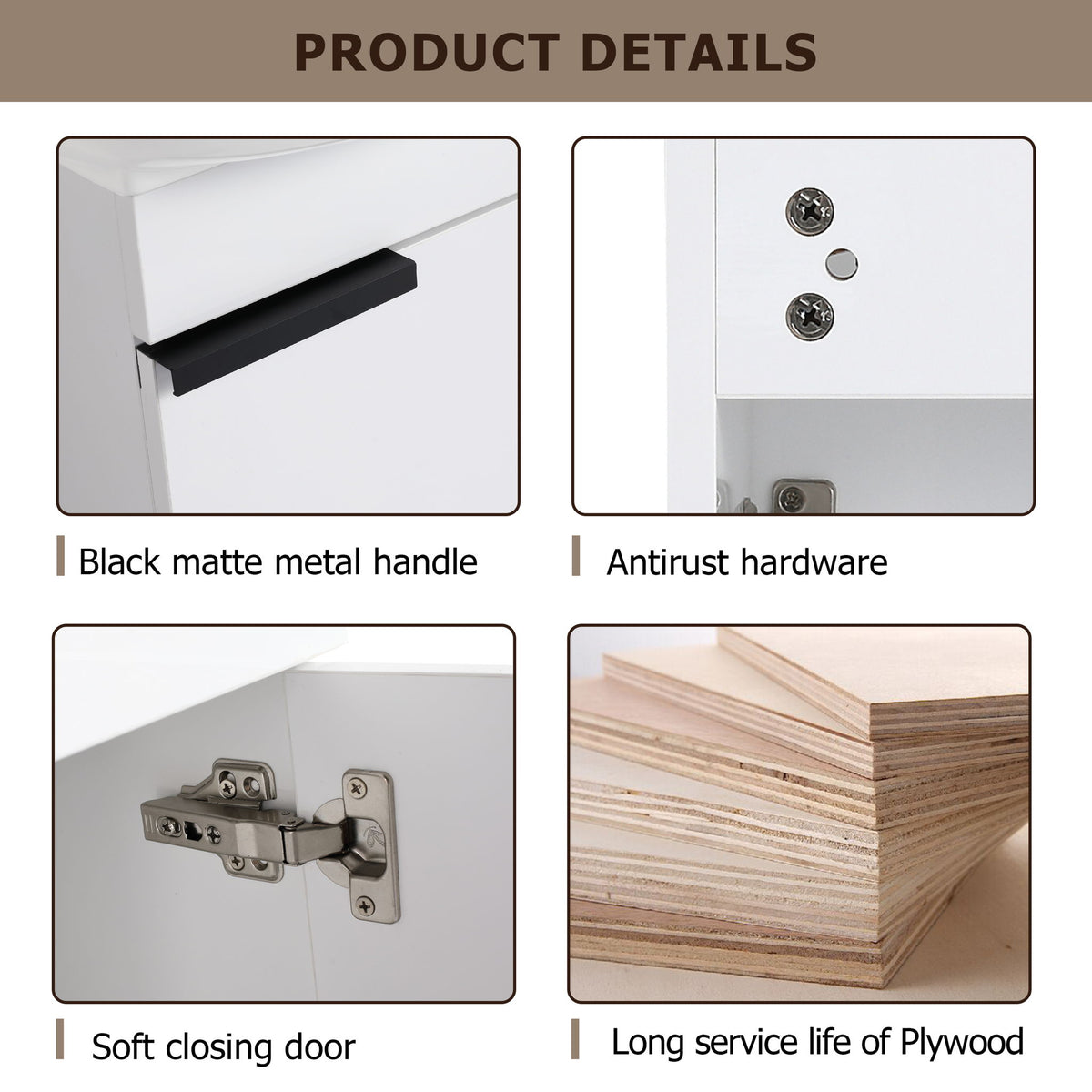 Soft Close Doors Bathroom Vanity With Sink, Compact Wall Mounted Design Basin