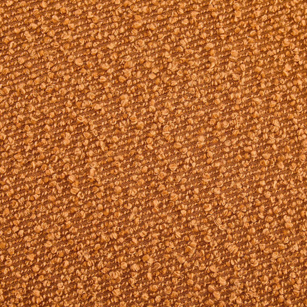 Modish - Round Ottoman - Natural Wood / Pumpkin Orange