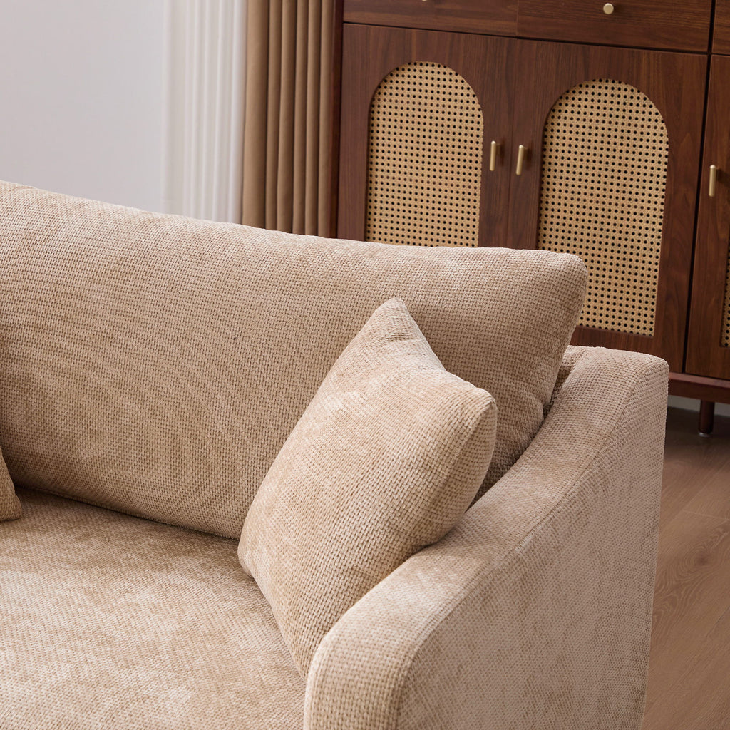 Farmhouse Accent Chair With 2 Bolster Pillows