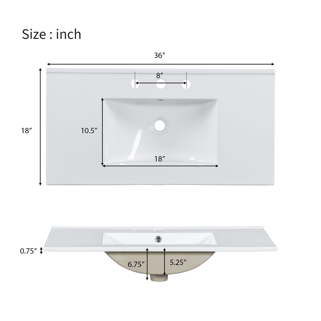 Bathroom Vanity With Sink, Soft Close Doors, Adjustable Shelves