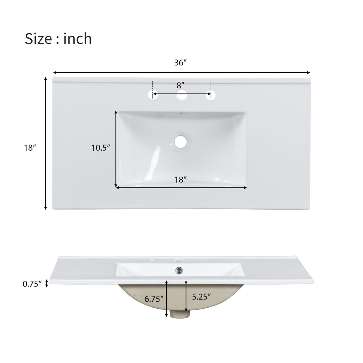Bathroom Vanity With Sink, Soft Close Doors, Adjustable Shelves