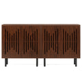 Buffet Sideboard Cabinets With Adjustable Shelves For Dining Room (Set of 2) - Dark Brown