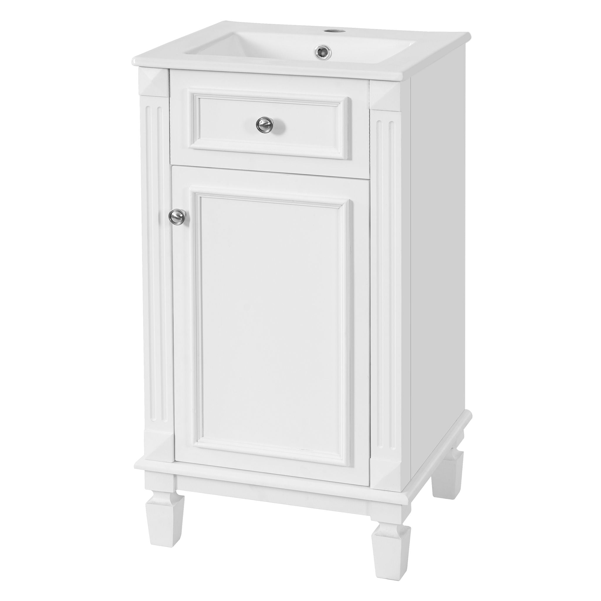 Bathroom Vanity With Sink, Soft-Closing Door, Adjustable Shelf