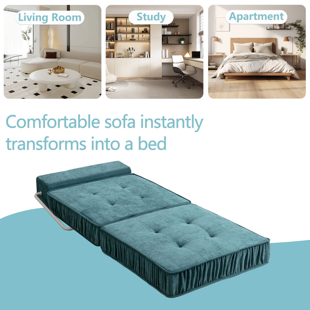 Folding Sofa With Removable Back Cushion, Convertible Futon Sleeper Chair