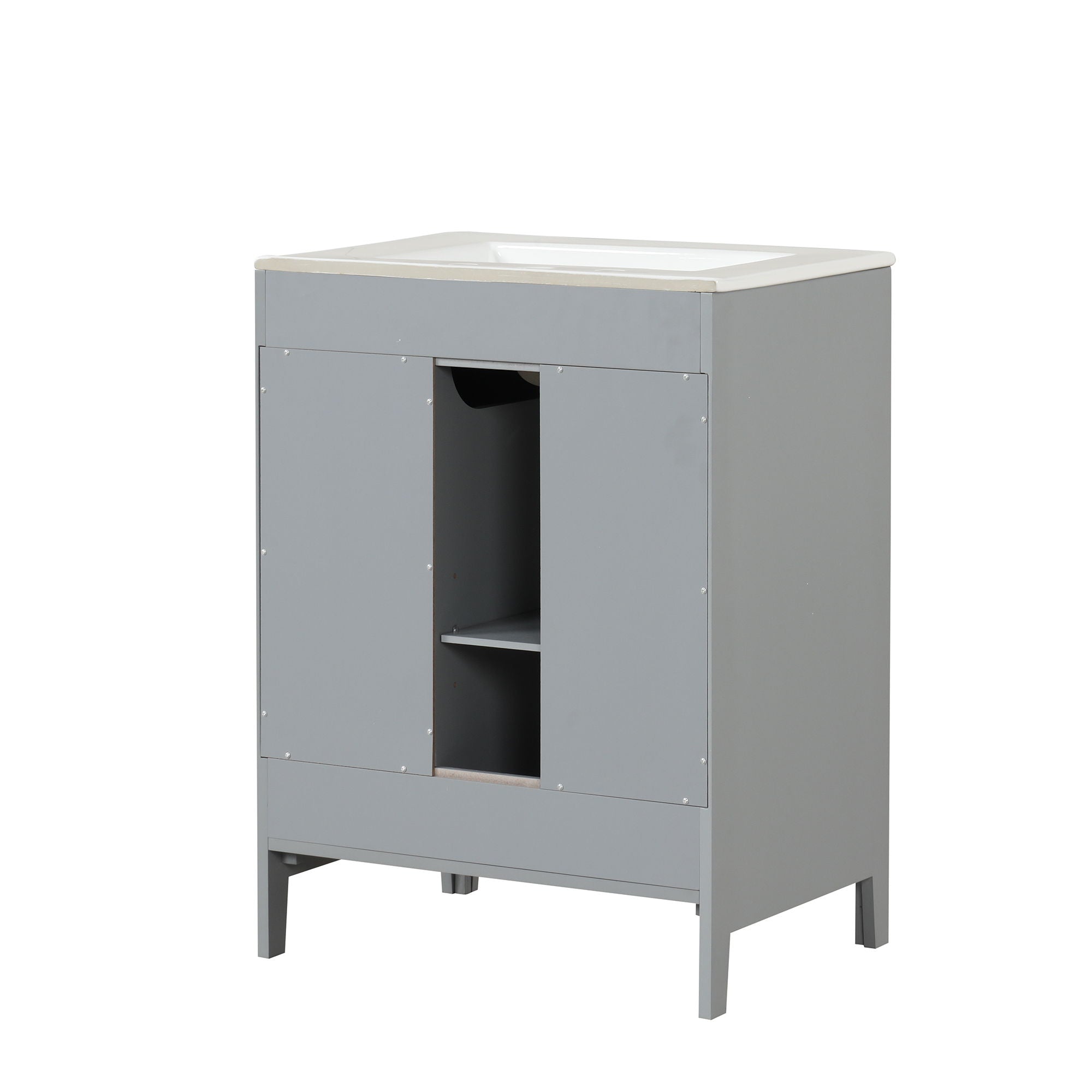 Modern Bathroom Vanity With Sink, Cabinet With 2 Drawers And Door, Adjustable Shelf