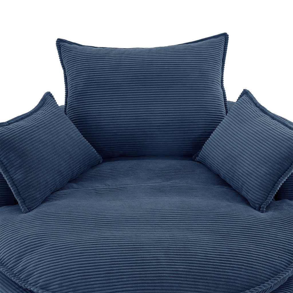 360° Swivel Accent Barrel Chair With Dual Layer Cushion And 3 Removable Pillows