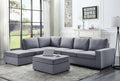 Cassia - 7 Seat Reversible Modular Sectional Sofa With Ottoman - Light Gray