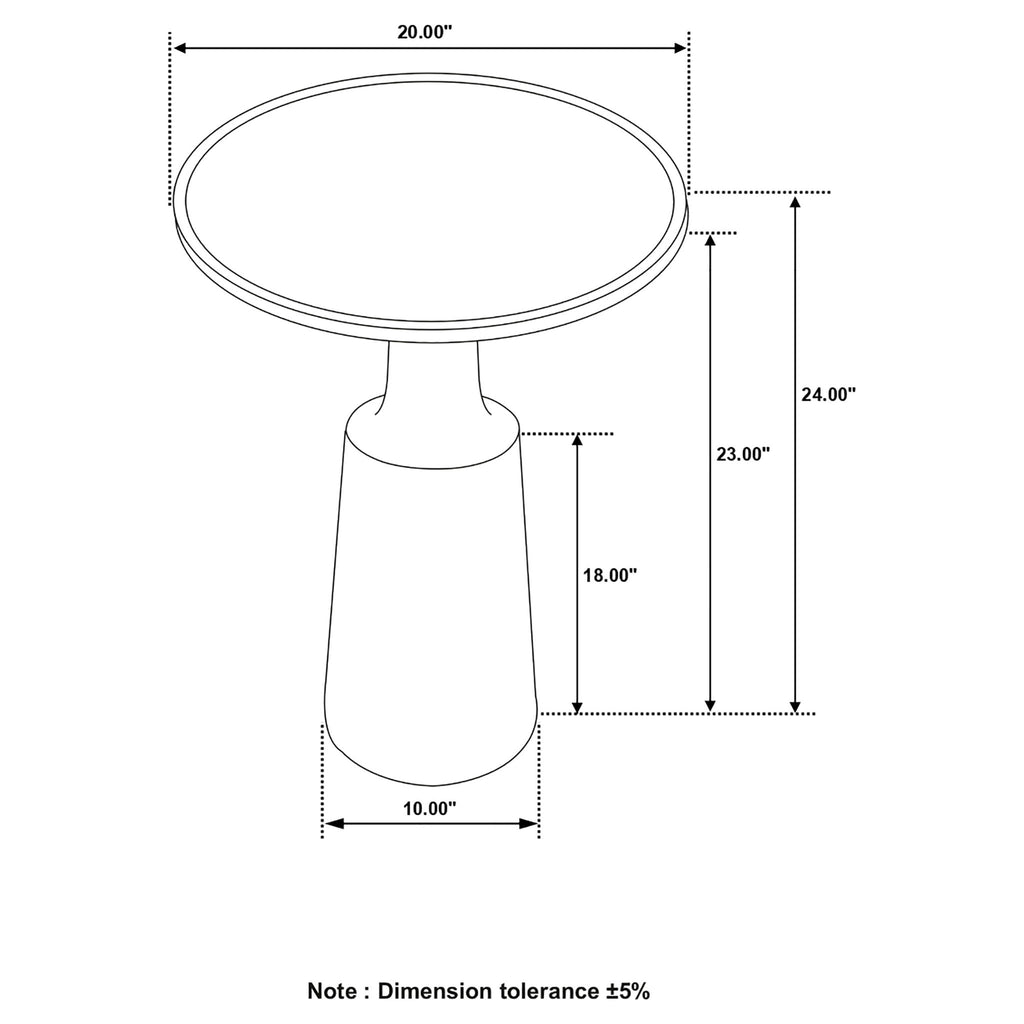 Pedestal Accent Table With Round Lipped Top
