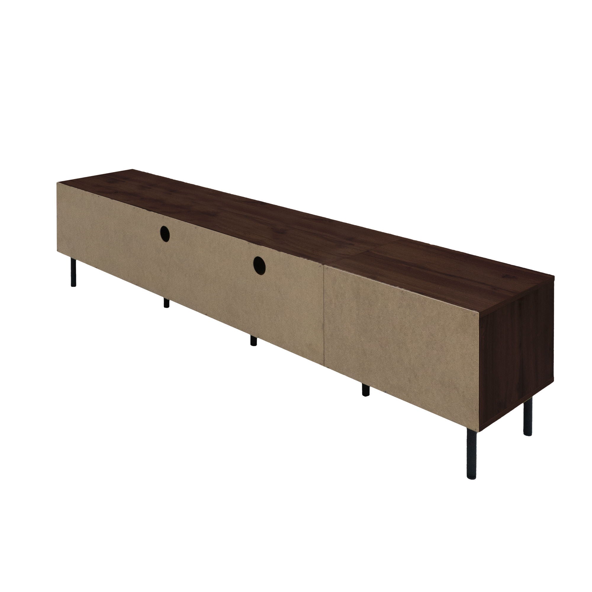 TV Stand For TVs Up To 85" With Closed Storage, Soft Closing Hinges, Living Room Entertainment Center - Walnut