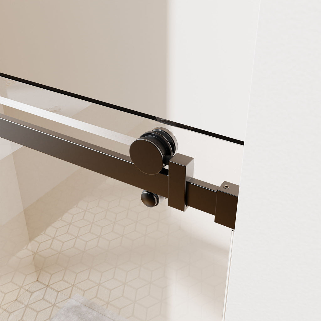 Frameless Single Sliding Shower Door, Sgcc Tempered Glass, Reversible