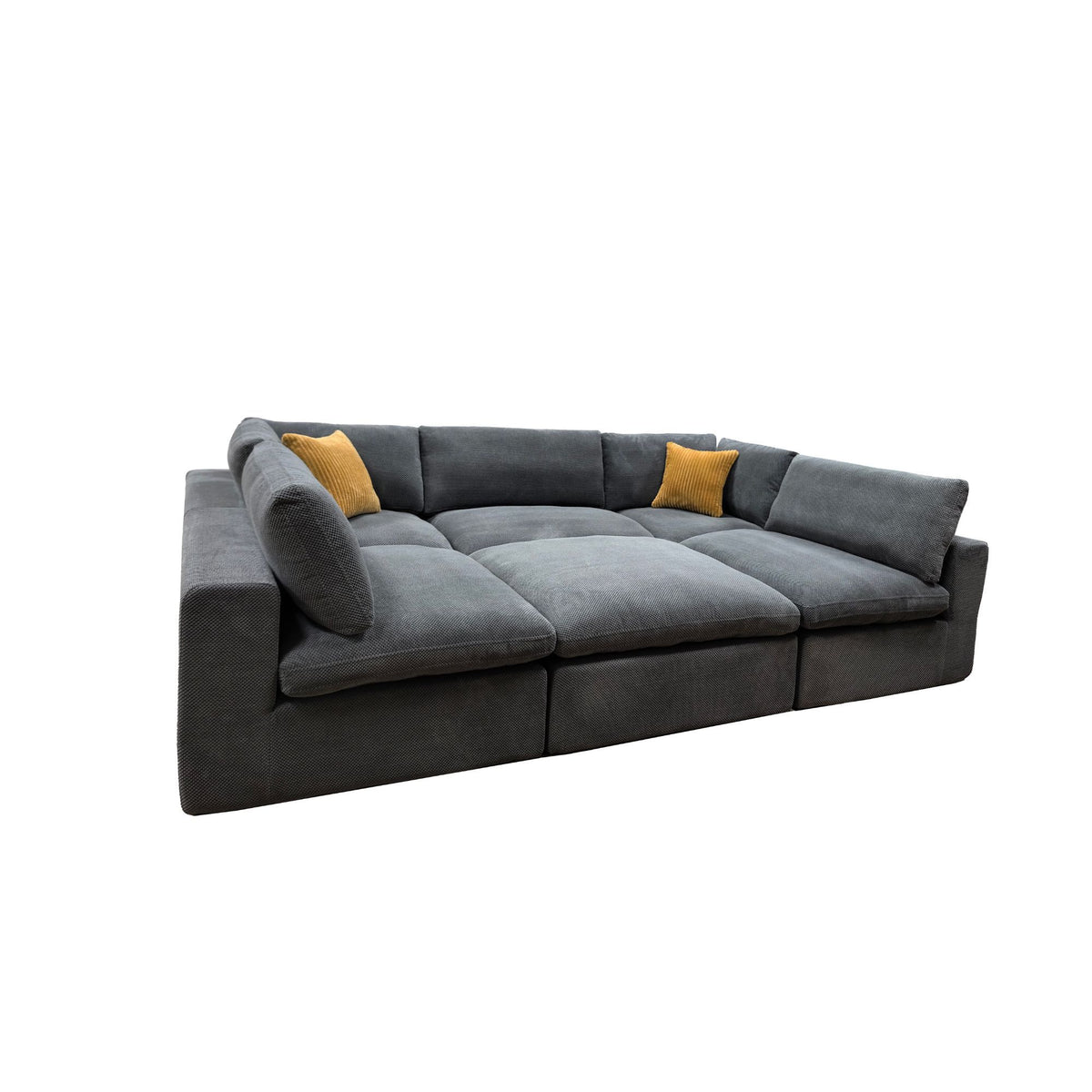 Custom Configuration Modular Sectional & Toss Pillows