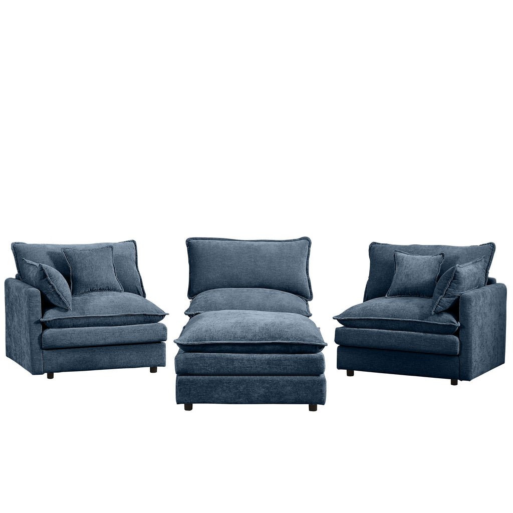 Modular L-Shaped Sectional Sofa With Movable Ottoman