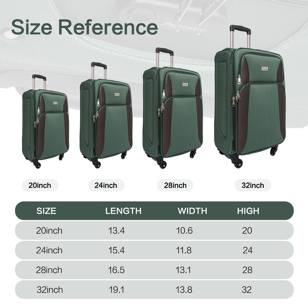 4 Piece Set Softshell Luggage
