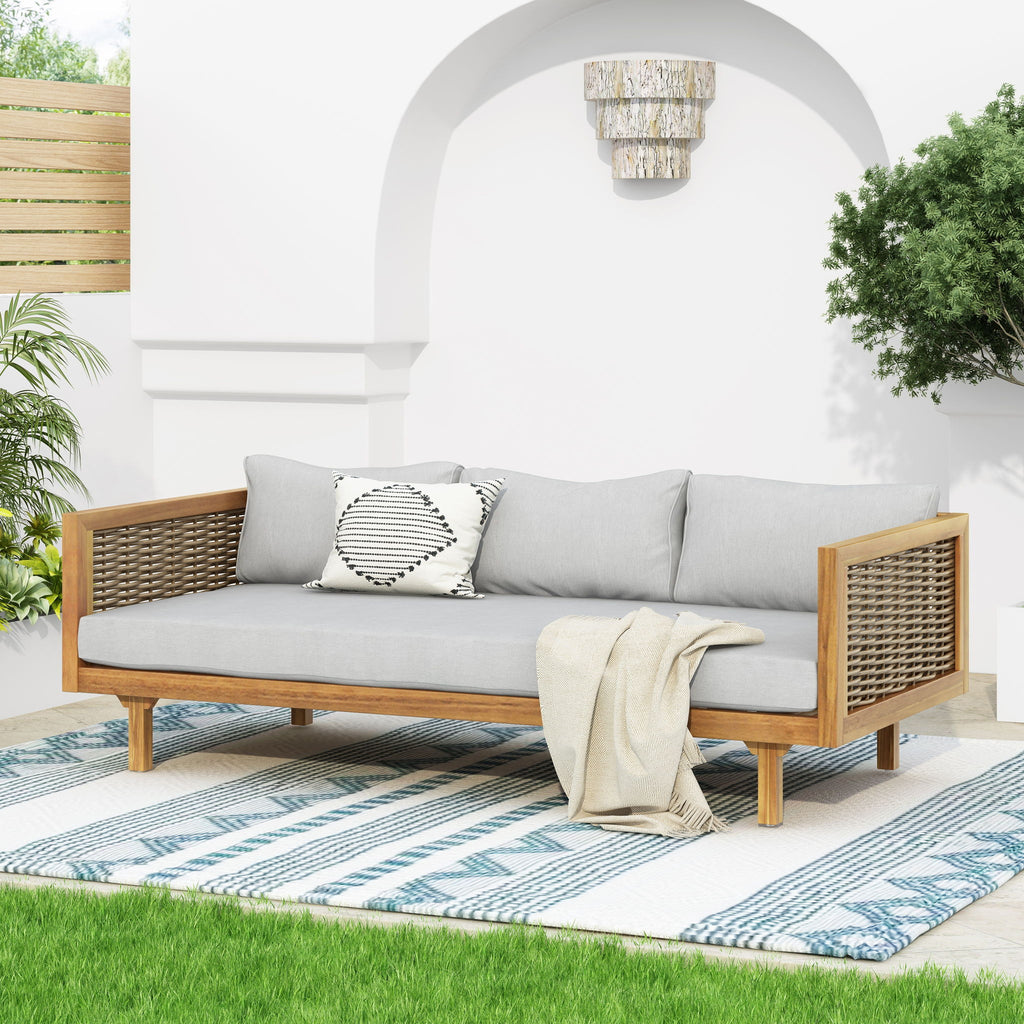 Claremont - 3 Seater Daybed With Rattan Arms - Teak