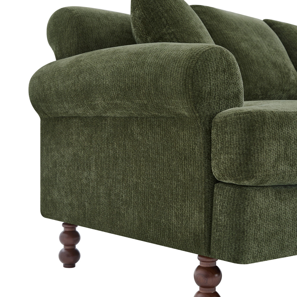 3 Seater Sofa For Living Room - Green