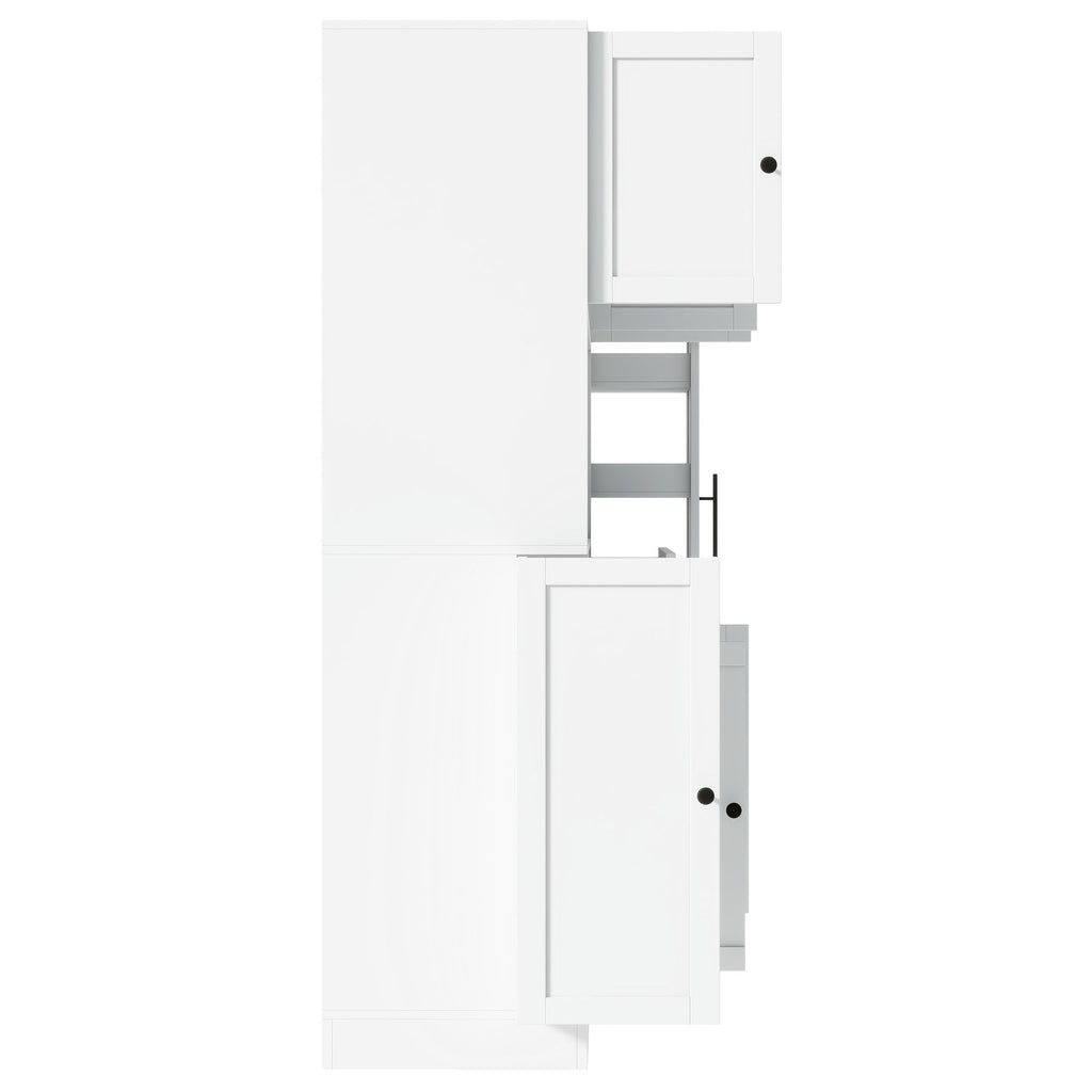 Large Kitchen Pantry Storage Cabinet Cupboard With Pull Out Side Cabinet