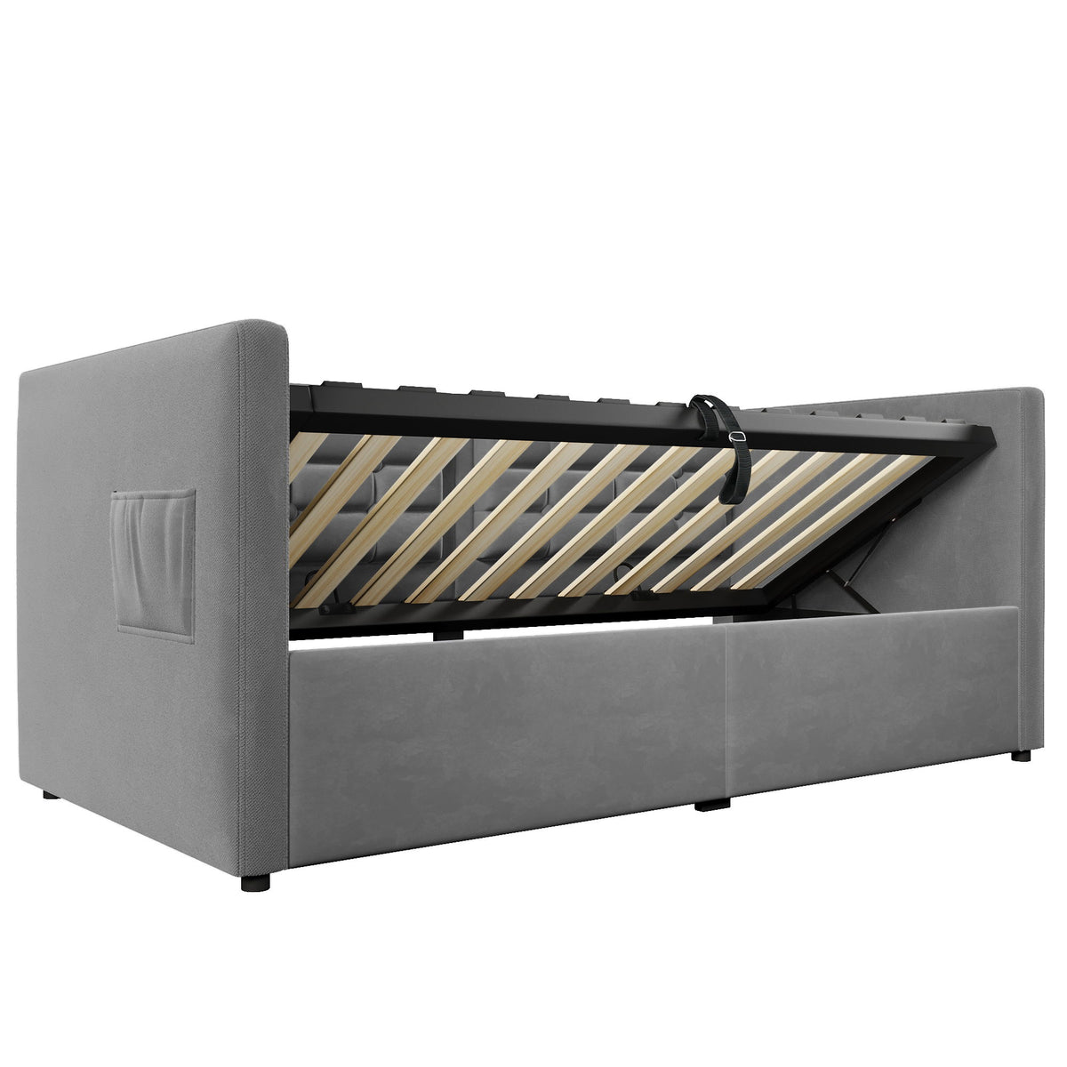 Upholstered Daybed With Hydraulic Storage And USB / Type - C Charging