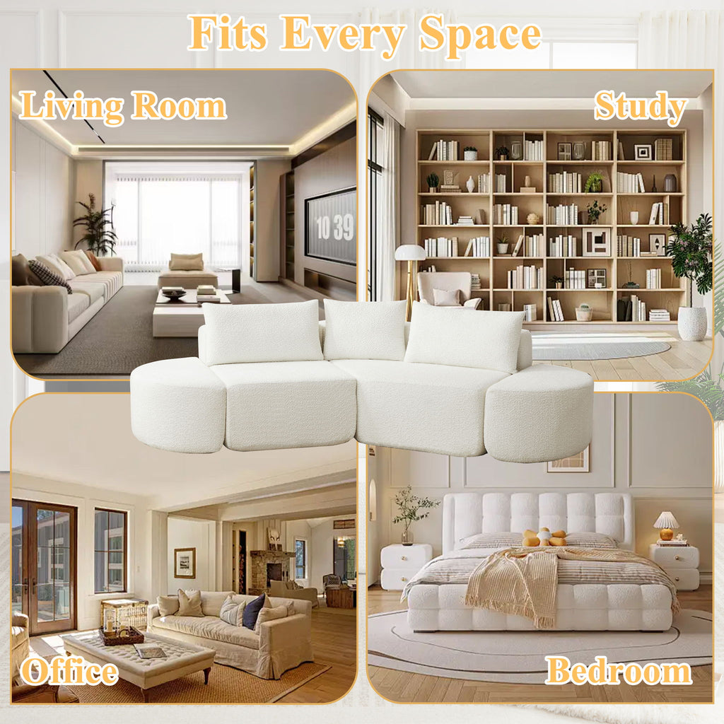 V - Shaped Modular Sofa Set With 3 Pillow