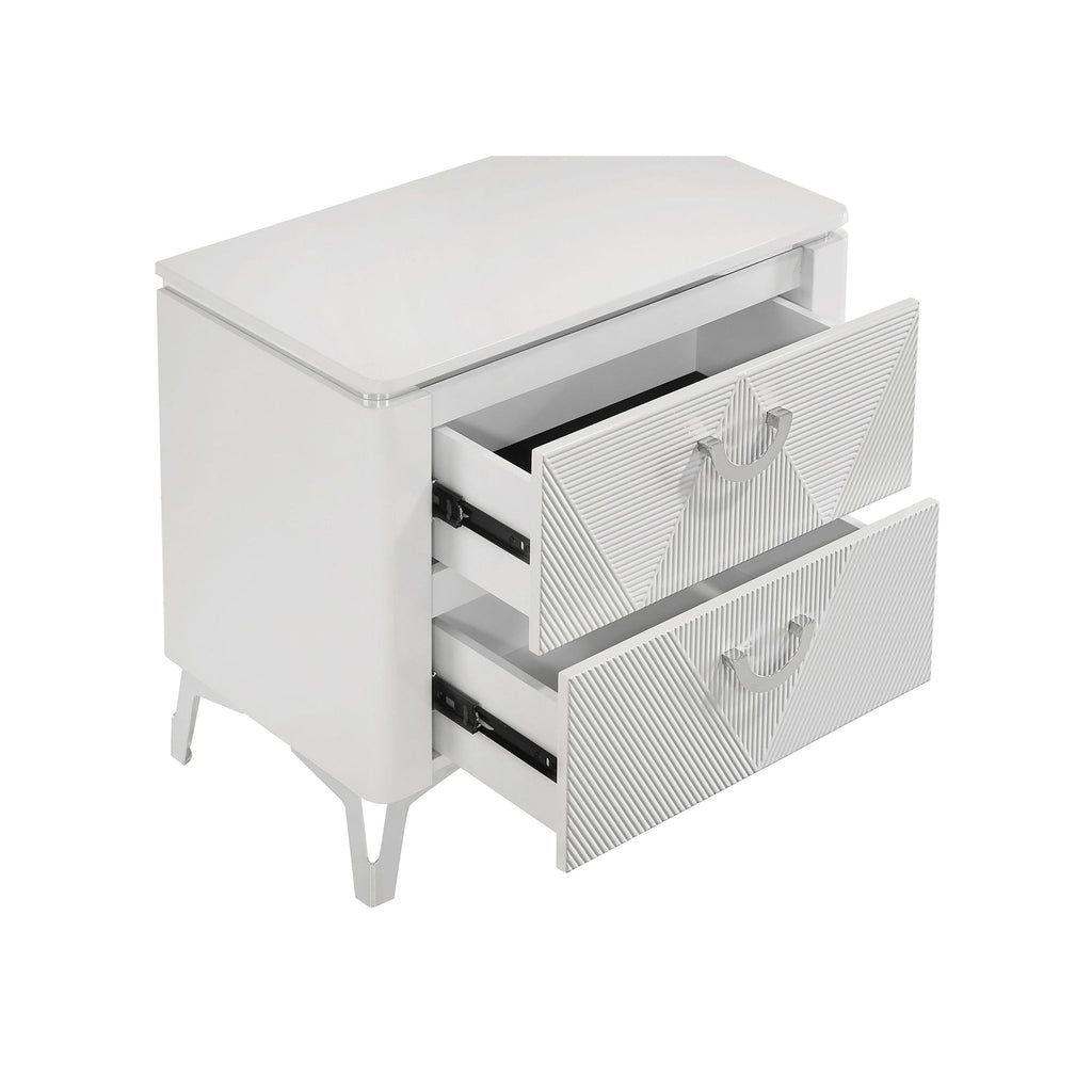 Buckley - 2 Drawer Nightstand - Gloss White