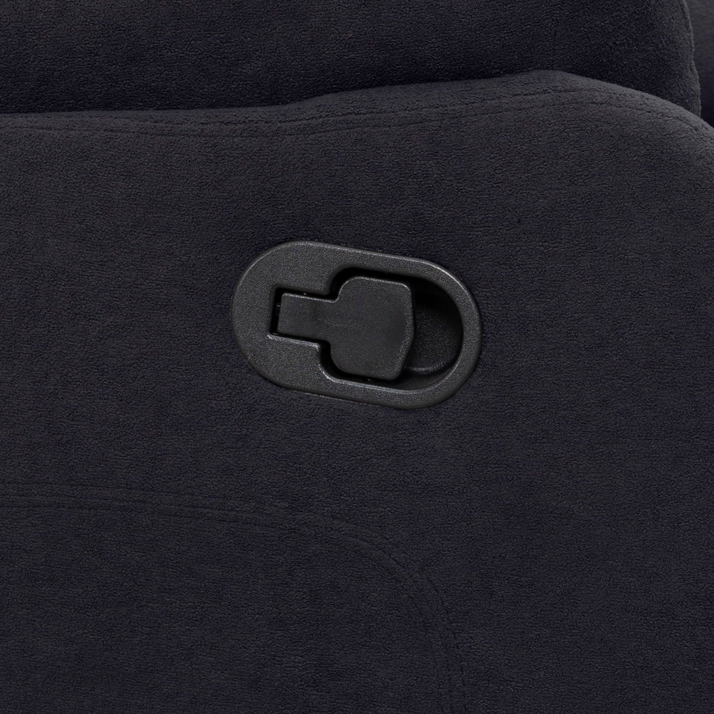 3 Seat Manual Reclining Sofa With Deep Recline - Black