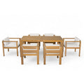 Rustic Patio Dining Set For 6 With Removable Cushions