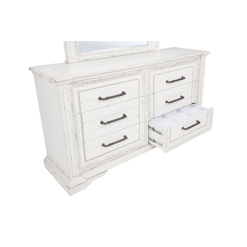 Bedroom Set With LED Lighting And Carved Moldings