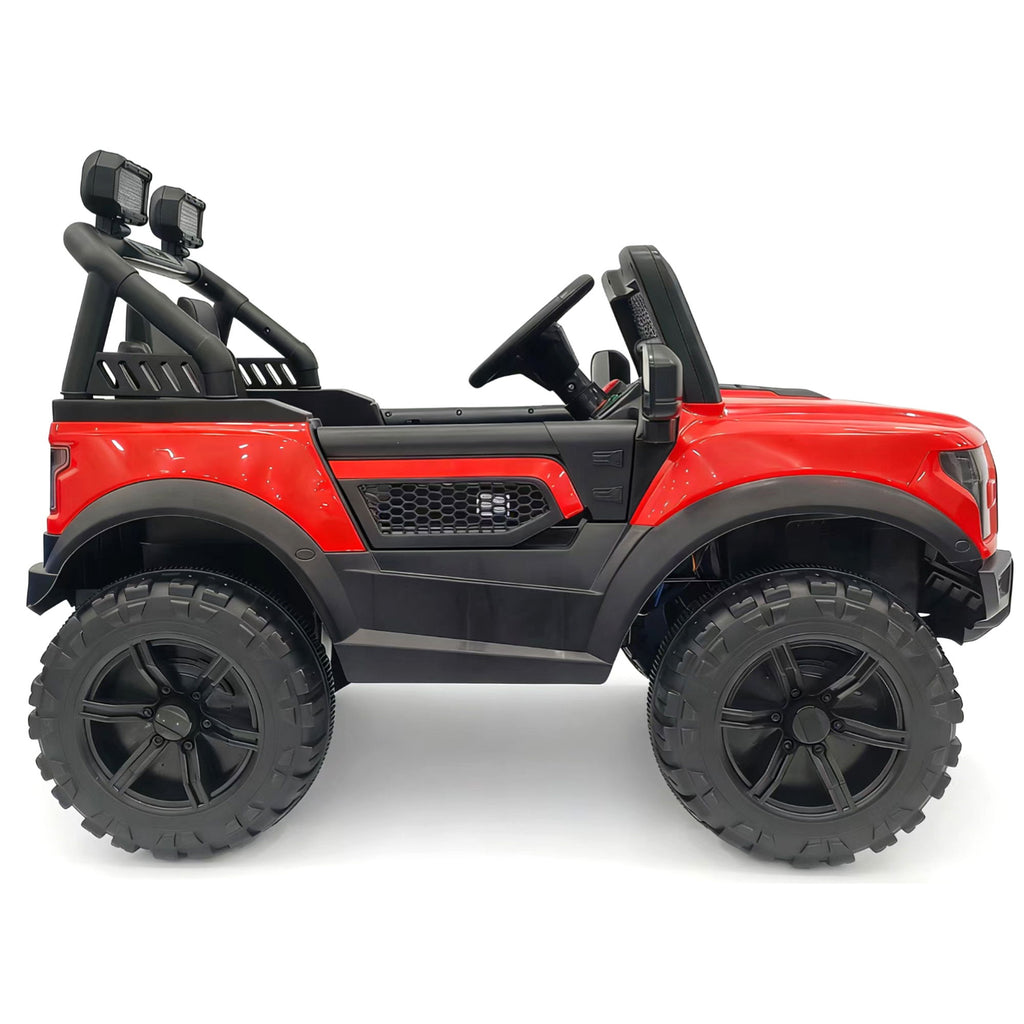 Kids Electric Ride On Car With Remote Control, LEd Lights, Music Player, Swing Function, 4 Wheel Shock Absorption - Red