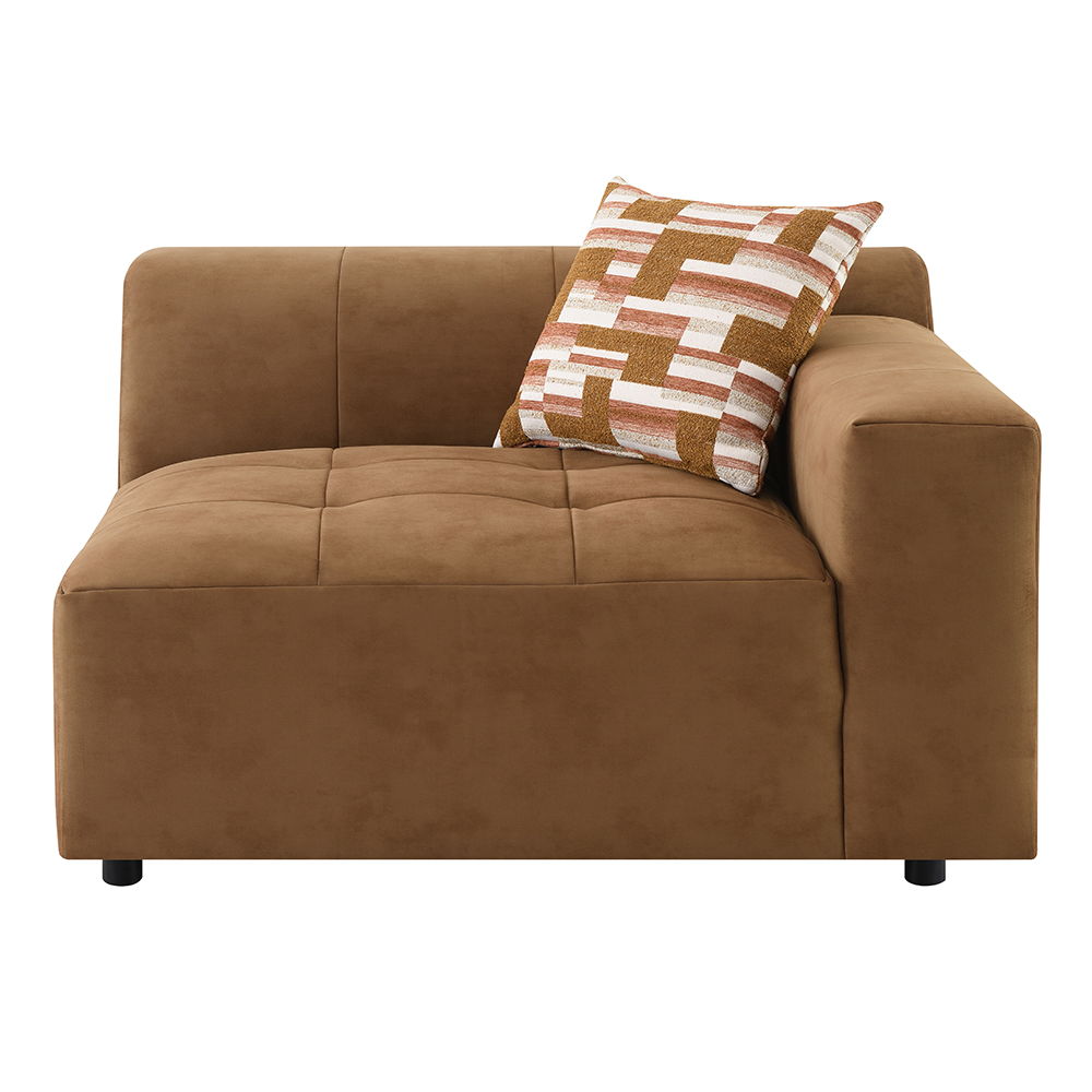 Zoey - Modular - RF Arm Chair With Pillow - Chocolate Suede